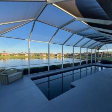 Pool-Enclosure-Cleaning-Project-In-Venetian-Bay-New-Smyrna-Beach-Florida 1